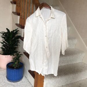 Lands Downunder Coastal Beach Linen Cardigan